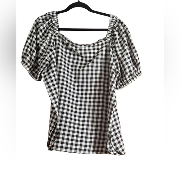 Anne Klein Black and White Checkered Blouse - Picture 2 of 5